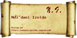 Nádasi Izolda névjegykártya